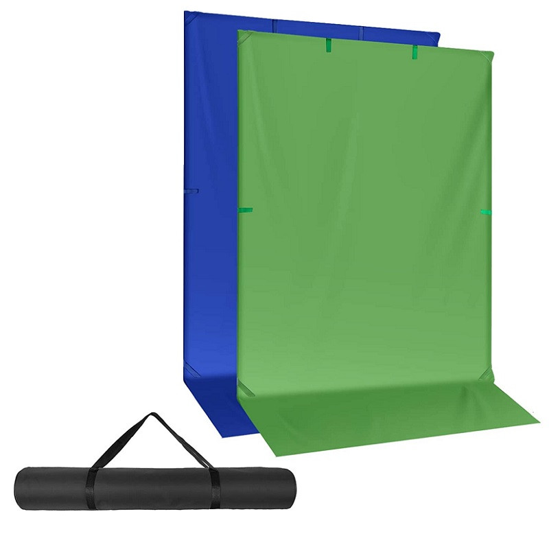 Фон у рамці з ніжками Visico BP-1522GB Chroma Key 2в1 зелений/синій (150x220см), фото 1