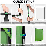 Фон у рамці з ніжками Visico BP-1522GB Chroma Key 2в1 зелений/синій (150x220см), фото 6