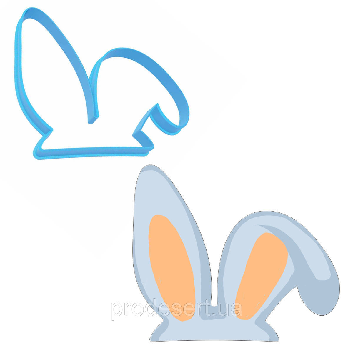 Вушка Кролика 4 вирубка для пряників 9*10,5 см (3D)
