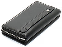 Чорний чоловічий гаманець-клатч на блискавці з блоком під картки з натуральної шкіри Marco Coverna MC-3051-1, фото 2
