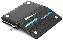 Чорний чоловічий гаманець-клатч на блискавці з блоком під картки з натуральної шкіри Marco Coverna MC-3051-1, фото 4