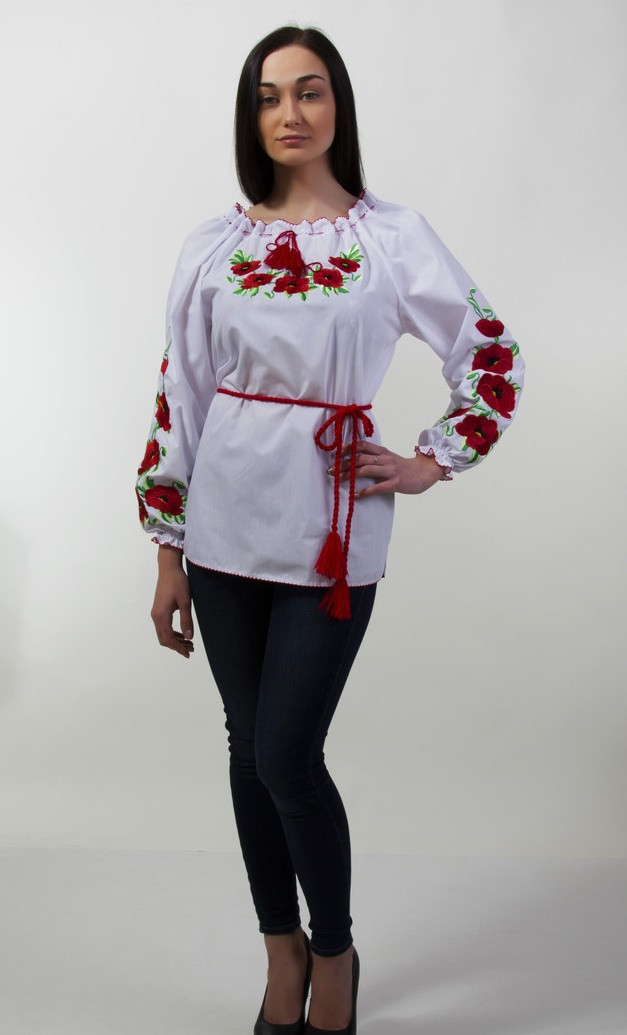 Вишиванка підліткова для дівчат сорочка в білому кольорі на зріст 140-170