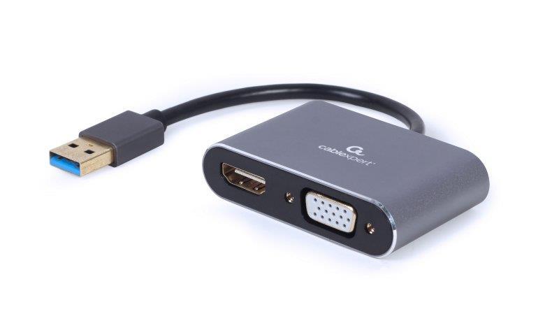 Адаптер Cablexpert (A-USB3-HDMIVGA-01) USB-HDMI/VGA, 0.15 м