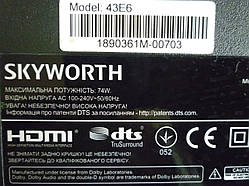 Плати від LED TV SKYWORTH 43E6 поблочно.