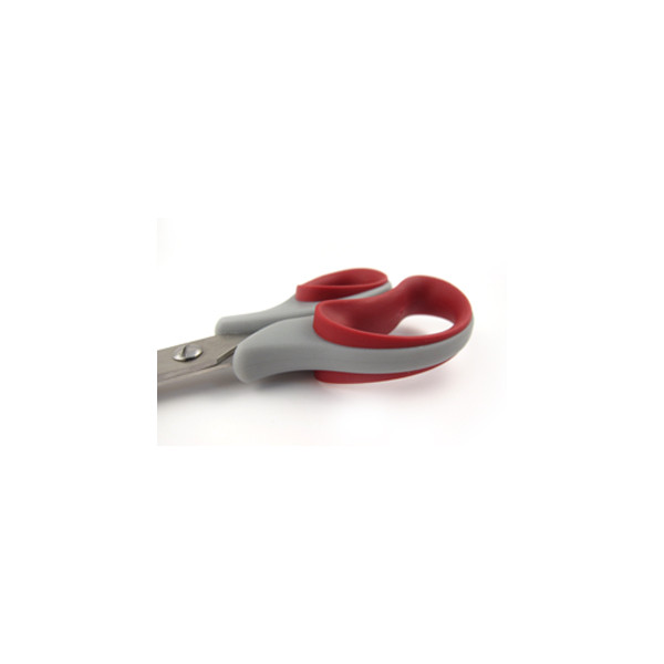 Ножницы канцелярские 16,5 см Axent Duoton Soft, 6101 серо-красные - фото 3 - id-p1587145880