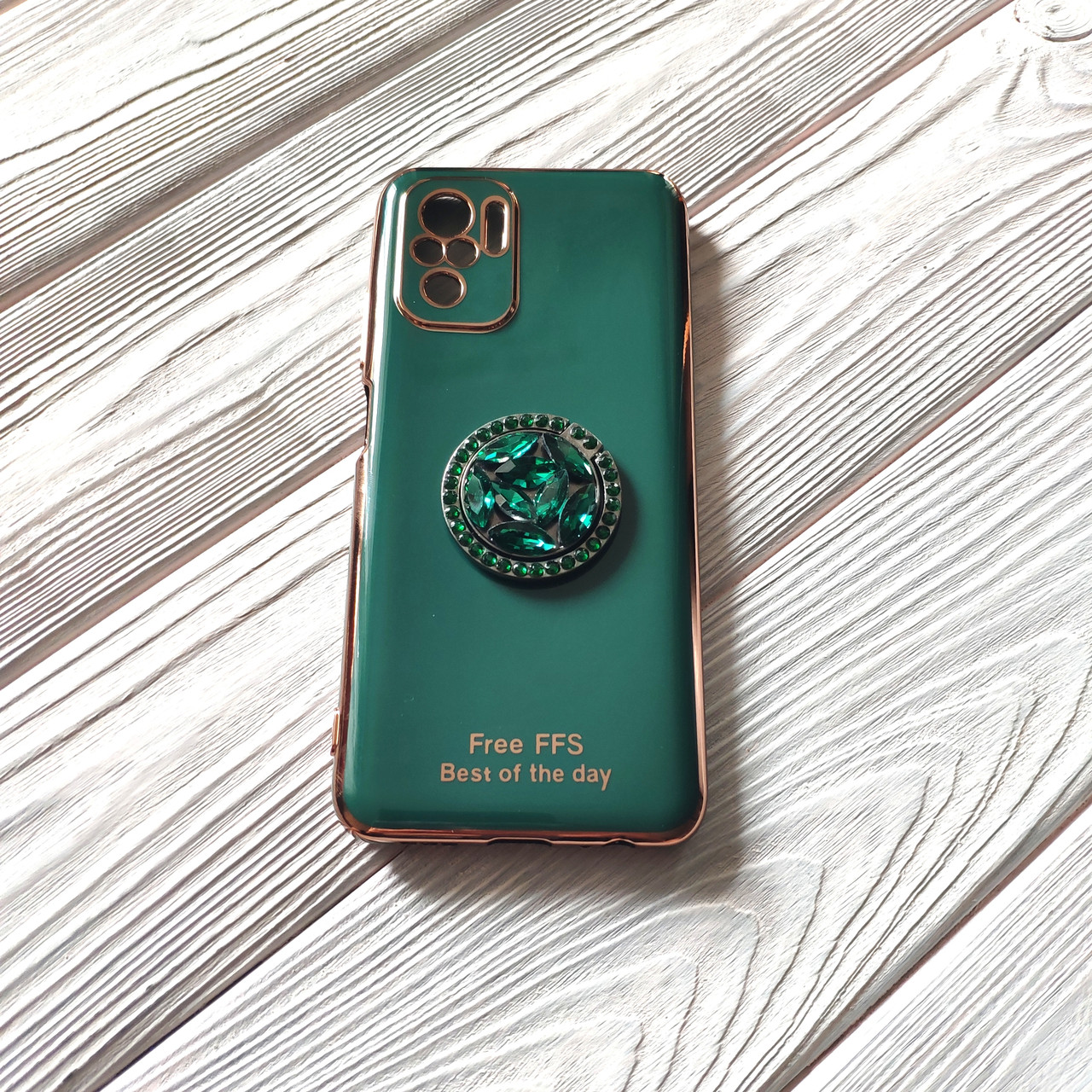Чохол Ring Stones для Xiaomi Redmi Note 10 / Note 10S силіконовий Смарагдовий
