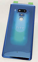 Задняя крышка HTC U12 Plus, синяя, Translucent Blue, оригинал (Китай) + стекло камеры