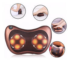 Масажна подушка Massage pillow for Home & Car універсальна з 4-ма роликами масежер для шиї, фото 3