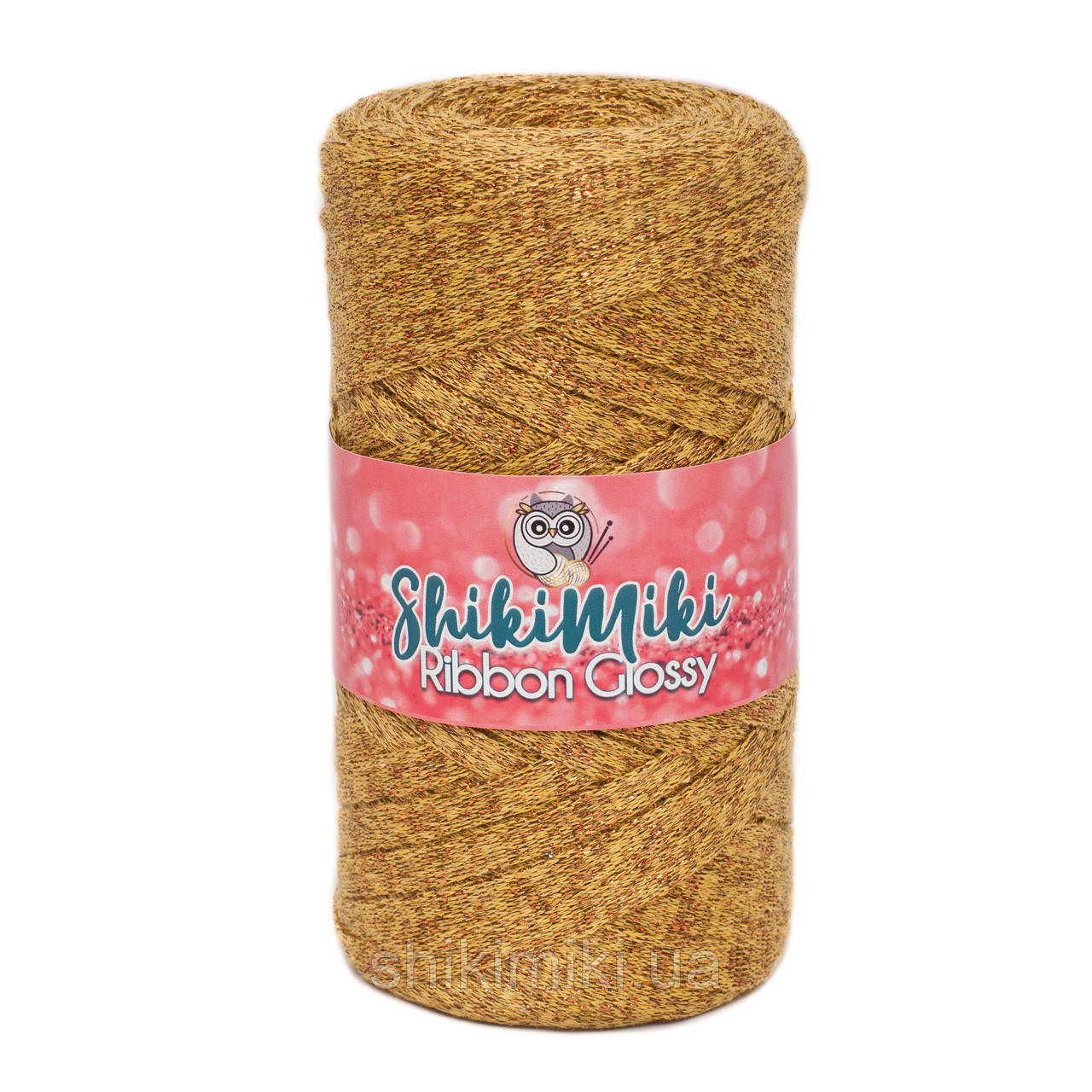 Трикотажний плоский шнур Ribbon Glossy, колір Гірчичний