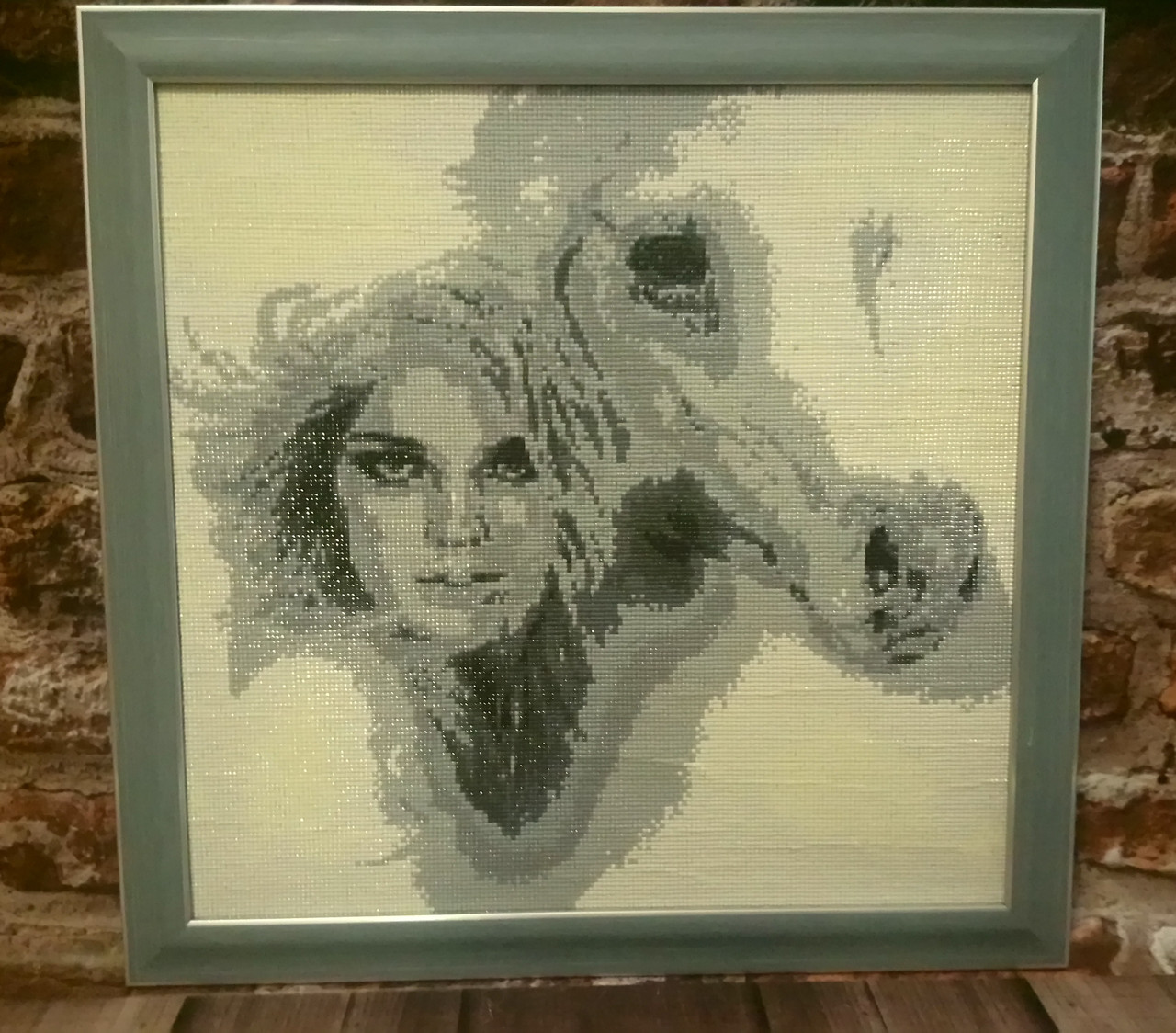 Картина Алмазна вишивка Дівчина з конем квадратні камені