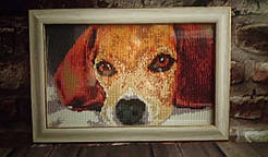 Картина Алмазна вишивка "Скутаю" круглі камені 50*35 см