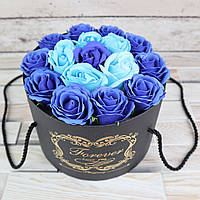 Подарок на 8 марта любимой девушке сестре маме коллеге Оригинальный цветы розы синие мыло (Фото вживую)