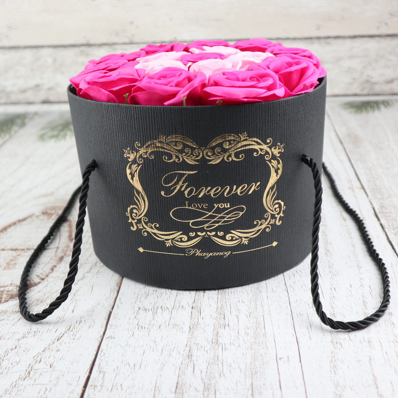 Подарочный набор букет роз из мыла в коробке-вазон Подарок девушке на 8 марта 14 февраля женщине Розовый ФОТО - фото 5 - id-p1587224175
