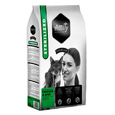 Сухий корм для стерилізованих котів Amity Sterilized Chicken курка 10 кг