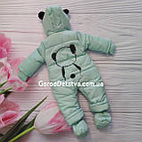 Дитячий демісезонні комбінезон Панда 74 80 розмір для діток від 6 до 18 міс, фото 5