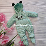 Дитячий демісезонні комбінезон Панда 74 80 розмір для діток від 6 до 18 міс, фото 4
