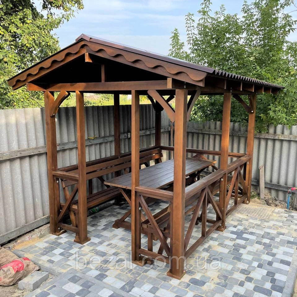 Альтанка дерев'яна для дачі 2000х3000, фото 1