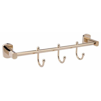 Тримач для рушника Qtap Liberty 3 гачки 365 мм QTLIBORO11543 Gold, фото 2