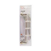 Тримач для рушника Qtap Liberty 3 гачки 365 мм QTLIBORO11543 Gold, фото 3