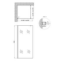 Душова перегородка Qtap Walk-In Standard CRM209.C8 90х190 см, скло Clear 8 мм, покриття CalcLess, фото 2