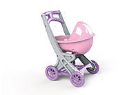 Детская коляска для кукол с люлькой Doloni Toys 0121/04 Игрушечная коляска Серо-розовая