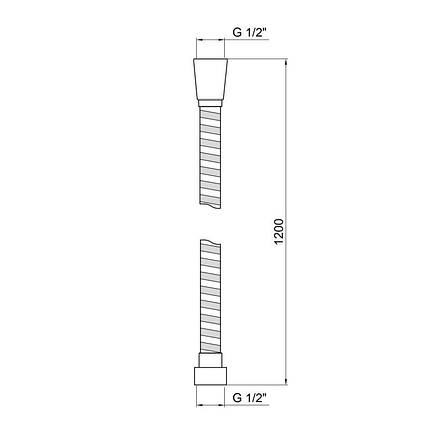Шланг для ручного душу Qtap Hadice 1200 мм QT00520 Chrome, фото 2