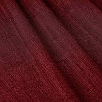 Декоративная однотонная ткань рогожка Осака бордового цвета 300см