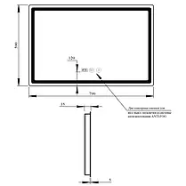 Дзеркало Qtap Mideya 800х600 (DC-F908) з LED-підсвіткою й антизапотіванням QT2078F908W, фото 2
