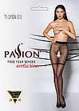Колготки з відкритим доступом Passion TIOPEN 011 black 3/4 (20 den), з контрастними шортах, фото 3