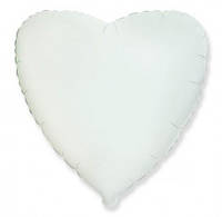 Воздушный шарик фольгированный Сердце белое 18"(46см) 201500(B)