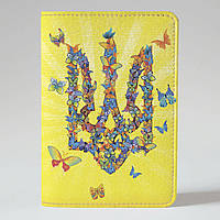 Обложка на паспорт гражданина Украины загранпаспорт Герб Украины из бабочек (эко-кожа)