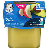 Gerber, Apple Avocado, Sitter, 2 Pack, 4 oz (113 g) Each - Оригинал