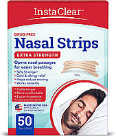 Полоски от храпа InstaClear Extra-Strength Nasal Strips телесные, 50 полосок