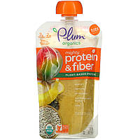Plum Organics, Mighty Protein & Fiber, Tots, манго, банан, белая фасоль, 113 г (4 унции) - Оригинал