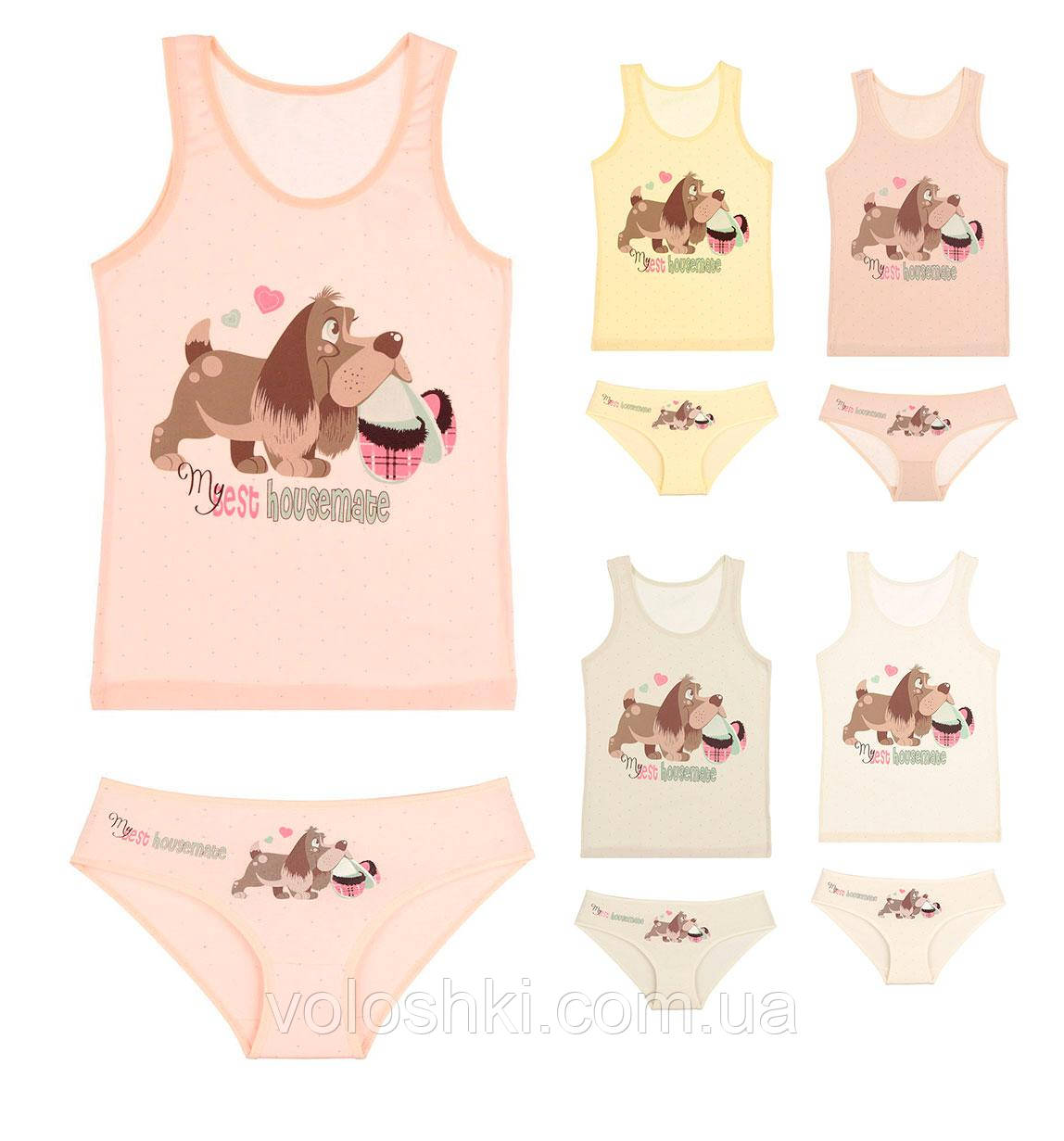 Комплект для дівчинки (майка широка бретель+труси) Donella (розмір 4/5), фото 1