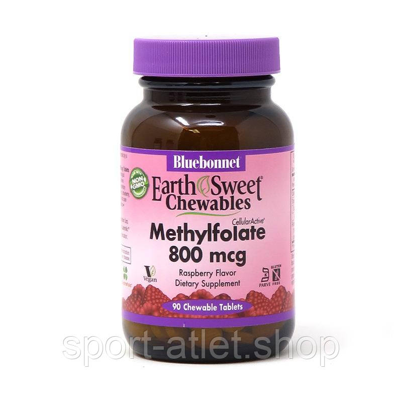 Вітаміни та мінерали Bluebonnet Nutrition Earth Sweet Chewables Methylfolate 800 mcg, 90 жувальних таблеток