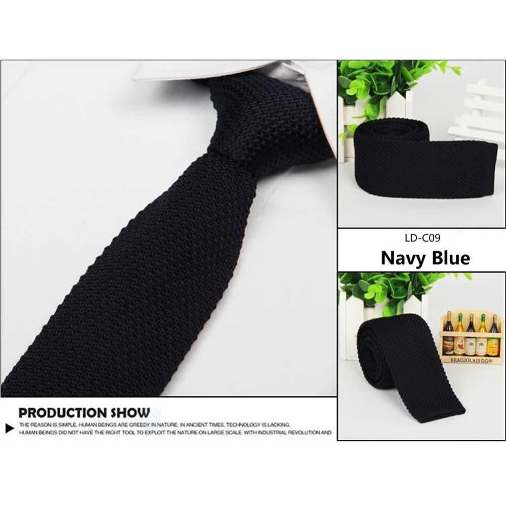 Краватка в'язана темно-синя