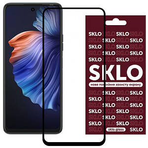 Загартоване захисне скло SKLO 3D Full Glue для TECNO Camon 18 / 18P | завтовшки 0.33 мм Чорний