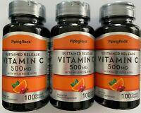 Piping Rock Витамин С 500 мг с шиповником замедленного высвобождения, 100 таблеток