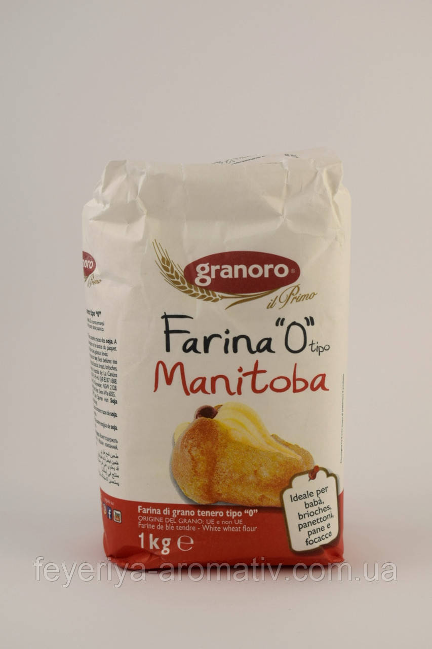 Борошно із м'якої пшениці першого гатунку Granoro Farina "O" tipo Manitoba 1кг (Італія)
