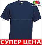 Футболка чоловіча класична 100% бавовна 61-036-0 Шовкографія, S, Без малюнків і написів, Темно-синій, фото 3