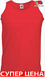 Чоловіча спортивна майка 100% бавовна 61-098-0 Шовкографія, L, Без малюнків і написів, Прямий, КРАСНИЙ, фото 2