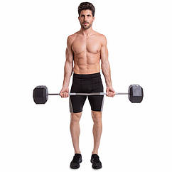 Штанга фіксована пряма прогумована Rubber Hexagon Barbell 50 кг TA-6230-50 (гриф l-95 см)