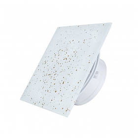 Дизайнерський вентилятор 90м.куб. Mmotors MMP 100 у ванну ультратонке скло білий/золото