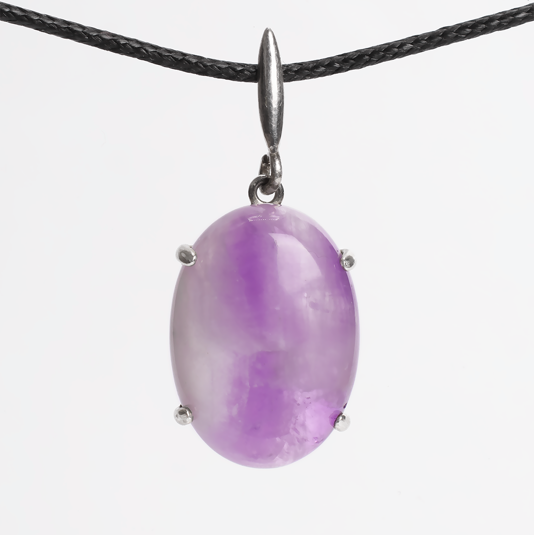 Аметист срібний кулон, 25*18 мм, 1917КЛА