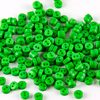 Набір ґудзиків 6 мм для лялькового одягу пластикові Зелені 20 шт