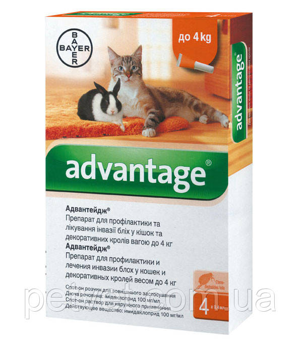 Bayer Адвантейдж ® 40 для котів і кроликів менше 4 кг., фото 1
