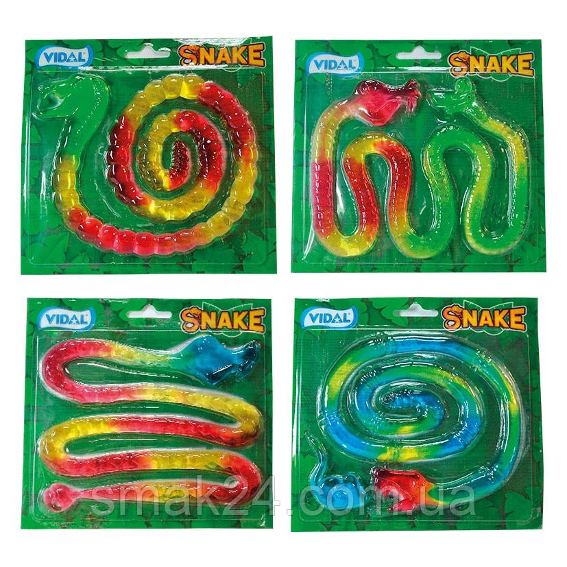 Желейні цукерки без глютену Snake Jelly (Змія 1м) Vidal Іспанія 66 г