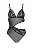 Боді еротичне з ажурним ліфом Кріста Body black L/XL — Passion, фото 4