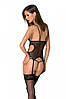 Корсет еротичний Passion Кріста Corset S/M: з підв'язками і ажурним ліфом, стрінги в комплекті, фото 3